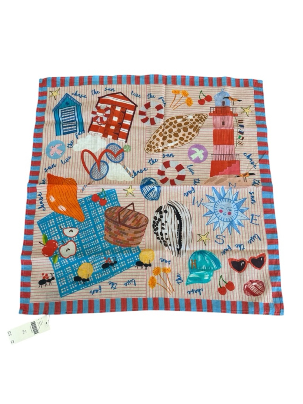 NWT Anthropologie Vismaya Summer Edit square scarf bandana Picnic Shells